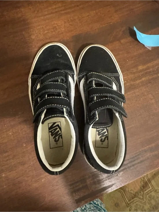 Vans Black and White Triple Strap Skate Shoes