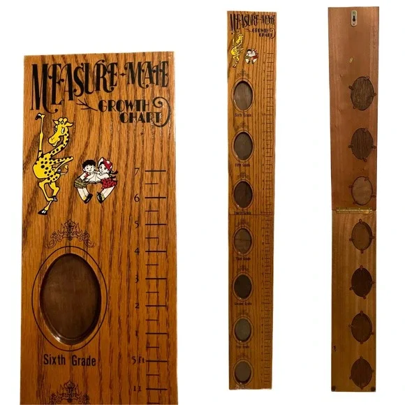 Vintage Measure Mate Growth Chart Folding School Picture Frame MidCentury Modern