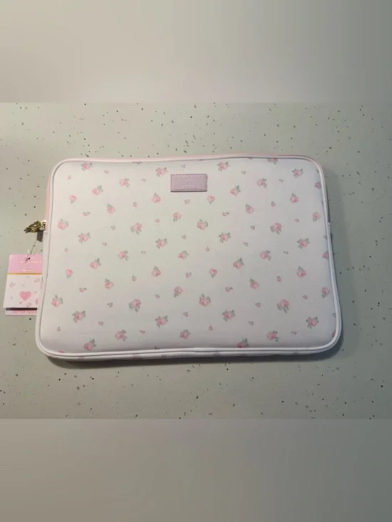 LoveShackFancy x Yoobi Pink Floral Laptop Sleeve - Blooming Heirloom