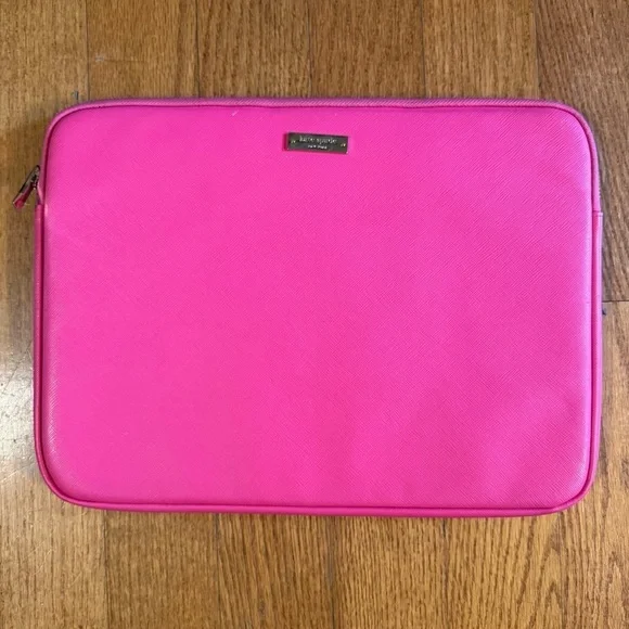 Kate Spade Pink Tablet Sleeve with Gold Zipper
