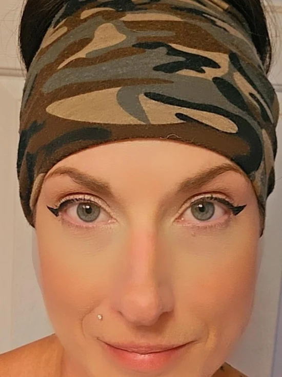 Camo Stretch Headband - Green & Brown
