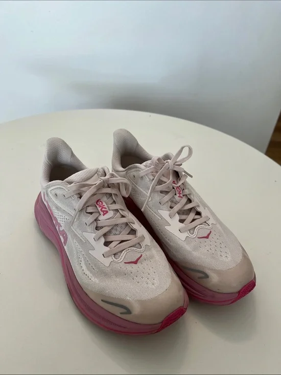 Hoka Women's Light Pink and Pink Running Sneakers