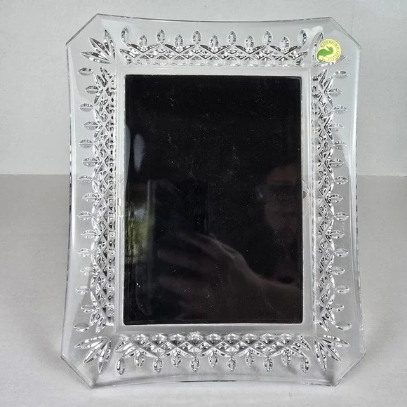Waterford Lismore Diamond Crystal Photo Frame 5x7 Clear Freestanding Portrait
