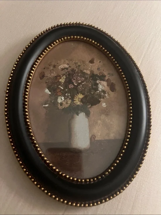 Black & Brass Oval Framed Floral Wall Art - Hearth & Hand™ with Magnolia