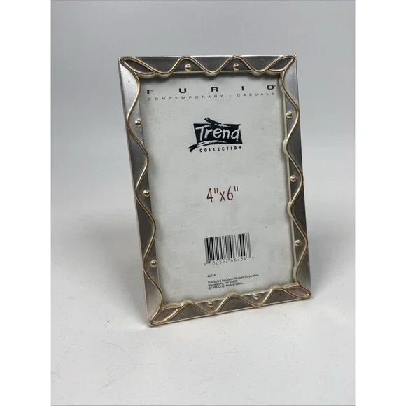 FURIO Trend Mixed Gold Silver Metal 4x6 Picture Frame Vintage 1996