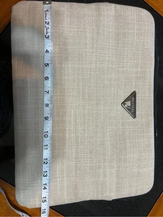 Weavers Beige Laptop Sleeve Weavers 15” Laptop Sleeve Linen Fabric Padded Case C