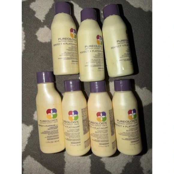 Pureology Perfect 4 Platinum Shampoo and Conditioner Travel Set 7 Bottles Total
