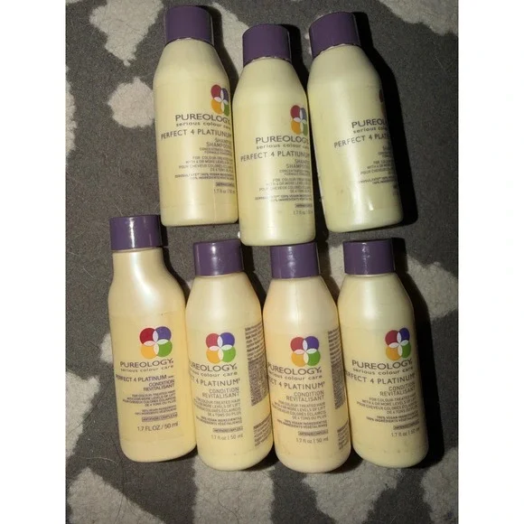Pureology Perfect 4 Platinum Shampoo and Conditioner Travel Set 7 Bottles Total