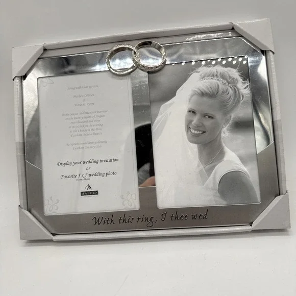 Malden Wedding Picture Frame Mr & Mrs 5x7 Photo 11 1/4