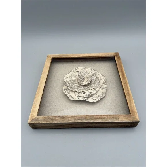 3D Art Framed Newspaper Origami Wooden Finished Frame 11