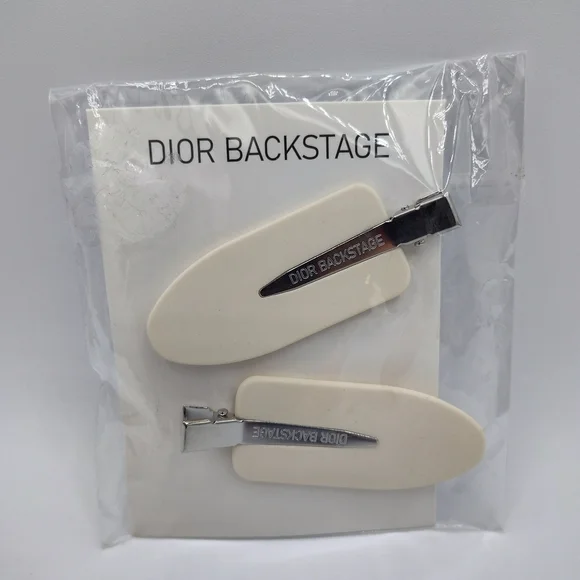 DIOR BACKSTAGE Hair Clips 2pc White Runway Stylist Tools Authentic GWP Pro NIP