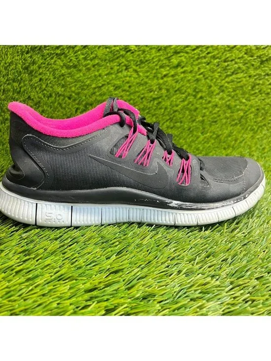 Nike Free 5.0 H2o Repel Shield Womens Size 9 Black Pink Running Shoes Sneakers