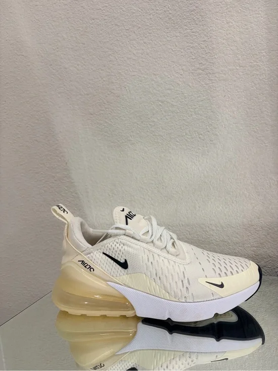 Nike Air Max 270  size 6 for womens Cream and Black Athletic Sneakers
