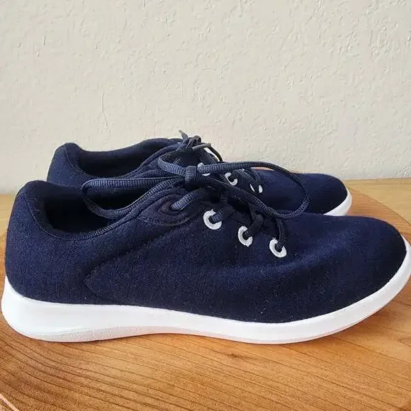 Merinos Shoes Womens Size 8 Navy Blue Wool Knit Comfort Walking Sneakers NWOT