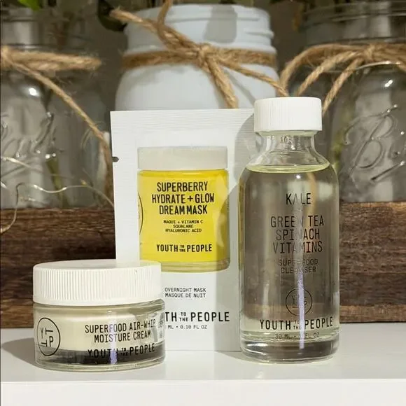 New Youth To The People Superfood Skincare Trio Skincare Set Travel Set - NIB