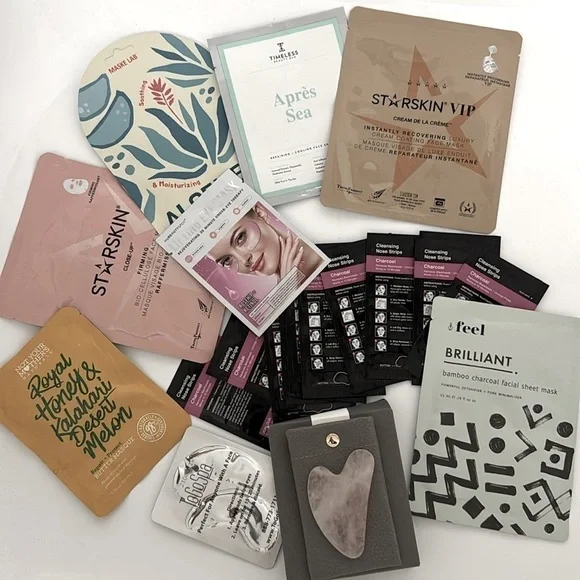 Facial mask bundle + rose quartz Gus sha sculpting stone