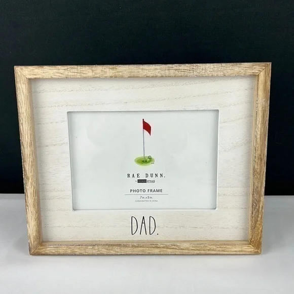 Rae Dunn - ‘Dad - golf’ wood frame. 7” x 5”   NWT. Firm