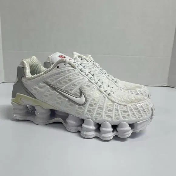 Nike Wmns Shox TL White Silver 2023 AR3566 100 Size 8.5 Women Vintage Yellowing