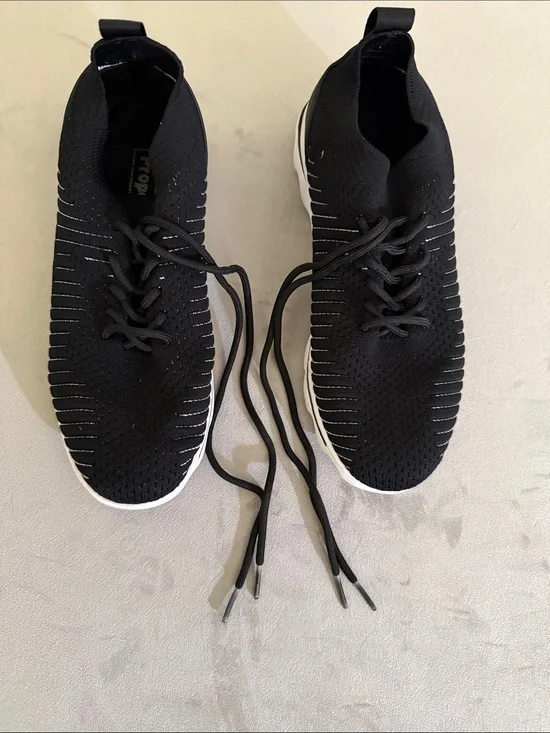 Women’s Black Knit Athletic Sneakers - Lightweight Comfort