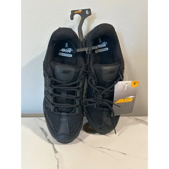 Avia Elevate Sneakers Womens 6 Black NEW Memory Foam Walking Shoes WMAV21ES042L