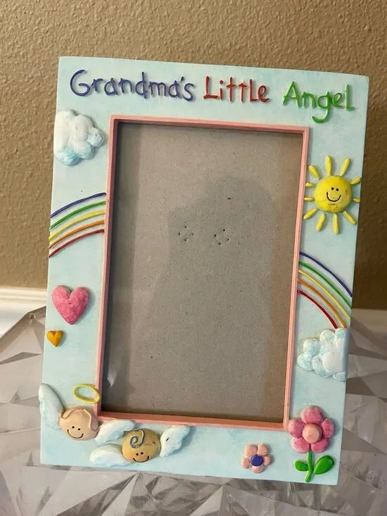 Grandmas Little Angel Rainbow Sunshine 5x7 Vintage Picture Frame