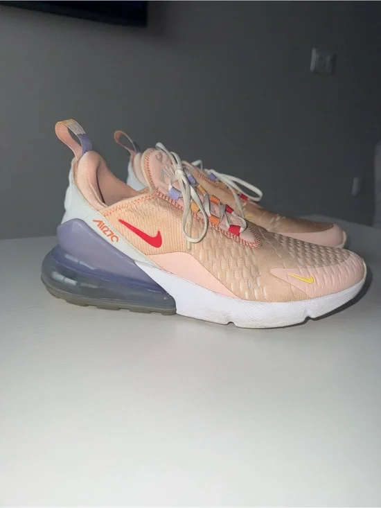 Nike Women’s Pink Peach Air Max 270 React Athletic Sneakers