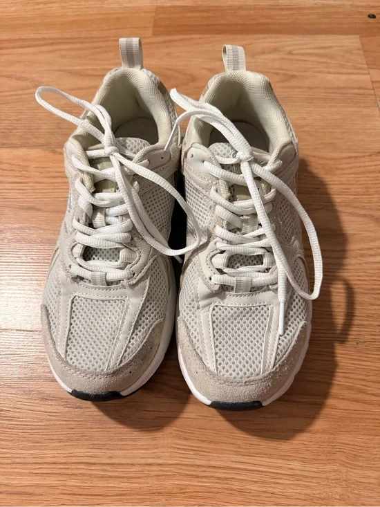 Avia Beige White Kids' Athletic Sneakers