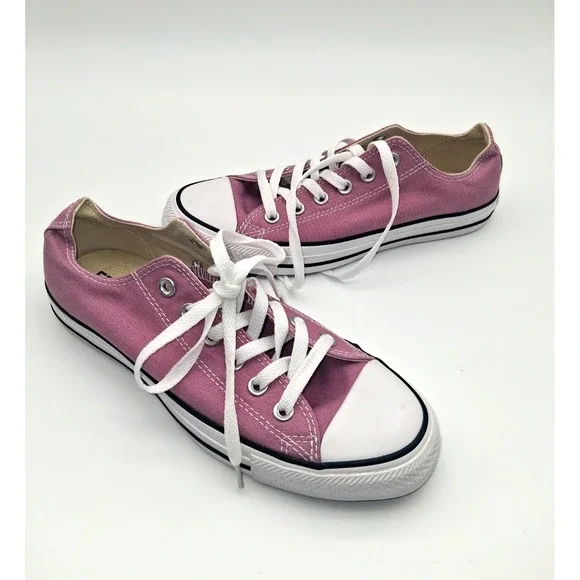 Converse Chuck Taylor All Star Pink Canvas Sneakers Low Top Size 6 Men Women 8