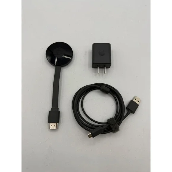 Google Chromecast 2nd Gen Black Digital Media Streamer NC2-6A5 w/ Power Adapter