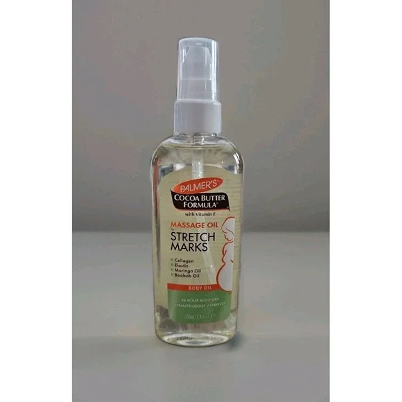Cocoa Butter Formula Massage Oil for Stretch Marks and Pregnancy Skincare 3.4 oz