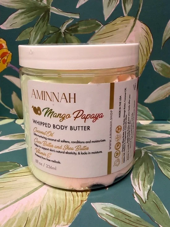 Aminnah Mango Papaya Whipped Body Butter 8oz NWT Rare Tropical Scent
