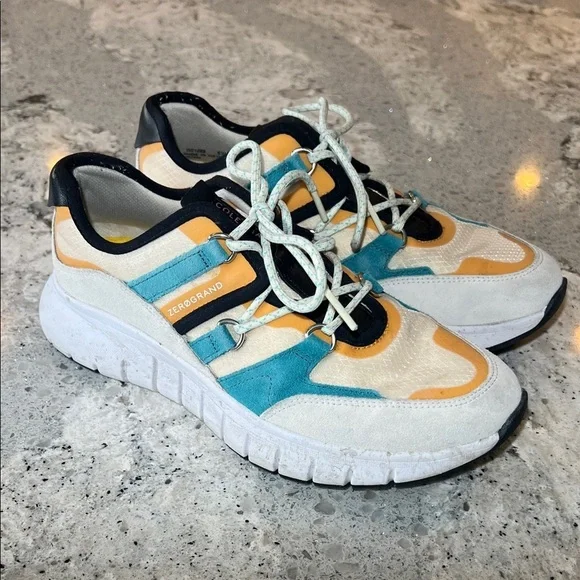 Cole Haan ZERØGRAND Flex Teal and Orange Sneakers Size 6.5