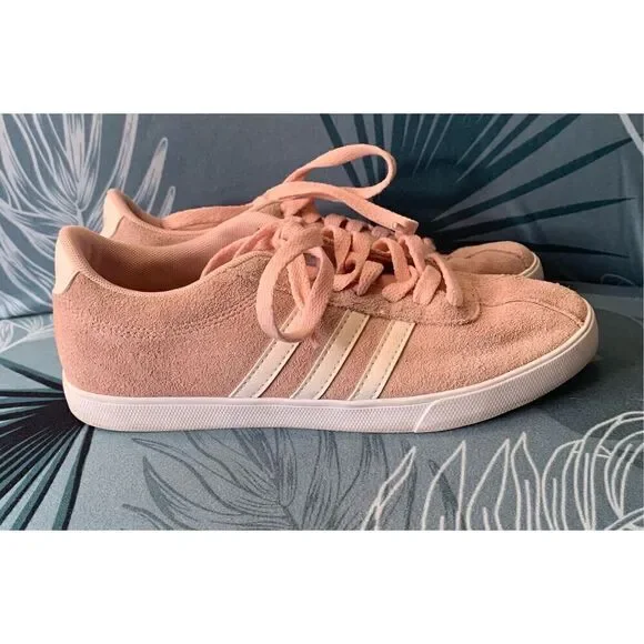Adidas Neo Comfort Footbed  pink SUEDE SNEAKER GYM SHOES sz 7