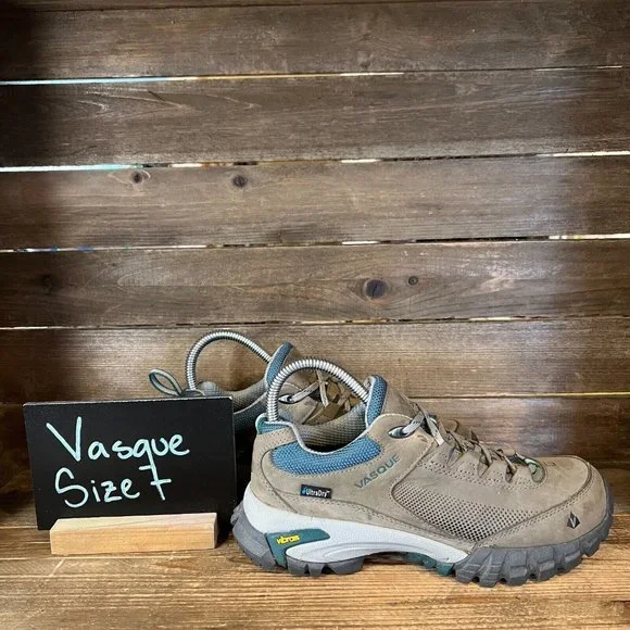 Womens Vasque Talus Trek Ultra‎ Dry Brown Leather Hiking Sneakers Shoes Size 7 M
