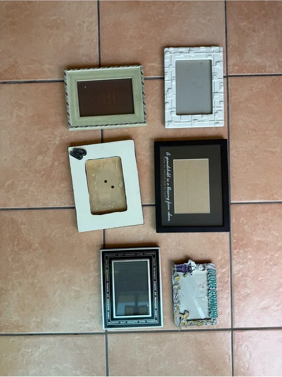 Assorted Decorative Photo Frames - White, Black, Cream & Silver Accents
