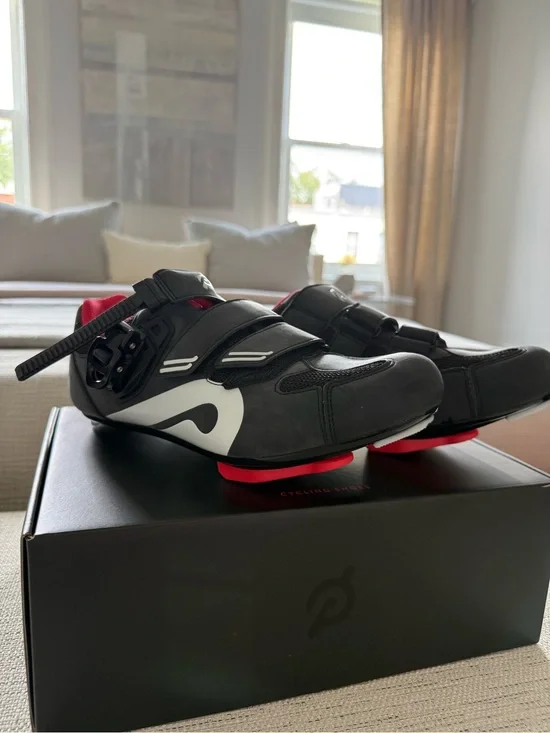 Peloton OriginalCycling Shoes - Black with White and Red Accents NWT