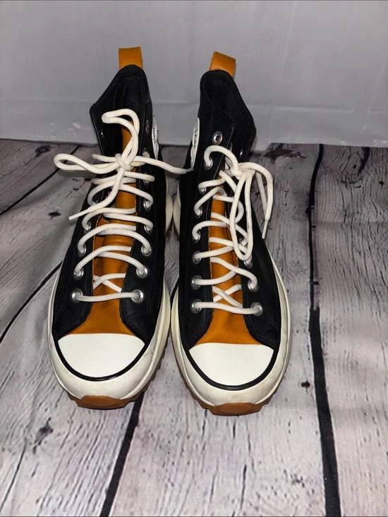 Converse Kids Black and Brown Platform Lug Sole High-Top Sneakers