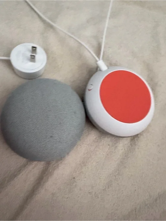 google Nest Mini Smart Speaker with Coral White Base