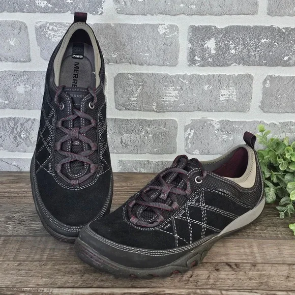 Merrell Mimosa Glee Women's 10 Black Suede Comfort Walking Hiking Shoes J46580