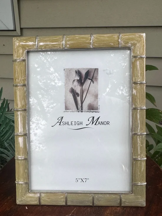 Olive Green Bamboo-Style Picture Frame - 5x7