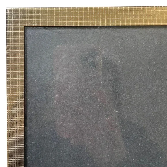 PICTURE PHOTO EASEL FRAME 8x10 Vtg silver‎ plated Milano Gold Ornate checkered