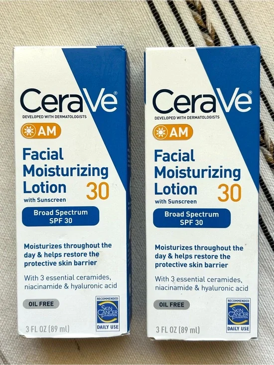 CeraVe AM Facial Moisturizing Lotion SPF 30 3 oz 2-Pack Exp 10/27 NEW