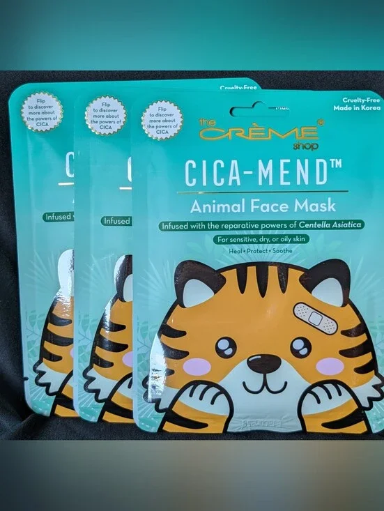 ❤️ Crème Shop 3 Cica-Mend Masks K-Beauty Korean Skincare Centella Asiatica