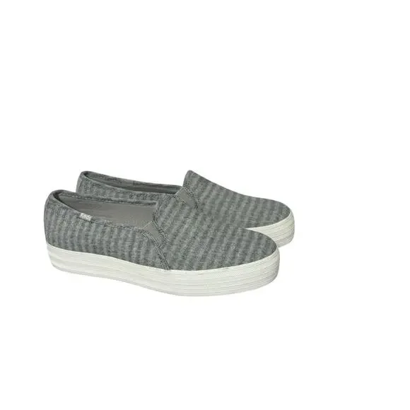 Keds Women's Triple Decker Subtle Chambray Stripe Sneaker Size 9.5