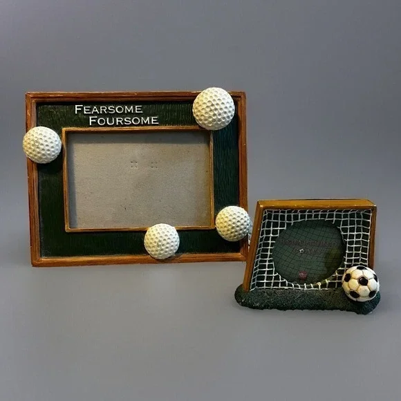 TWO 3D Picture Frames - Golf &‎ Soccer