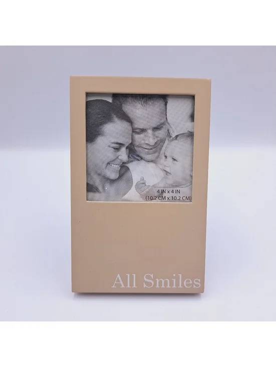 Neutral 'All Smiles' Photo Frame 4x4 Image