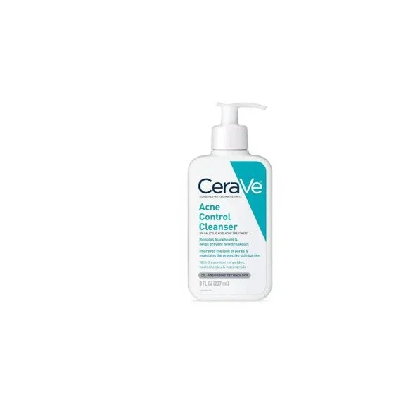 CeraVe Acne Treatment Face Wash, 8Oz Salicylic Acid Cleanser with Purifying Clay