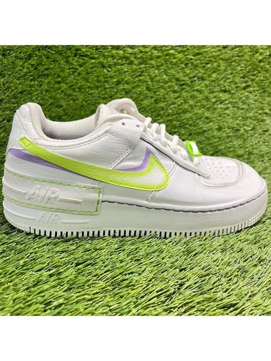 Nike Air Force 1 Shadow Low Womens Size 8.5 White Green Athletic Shoes Sneakers