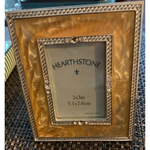Yellow and Gold Picture with Rhinestones‎ Frame holds 2x3 picture