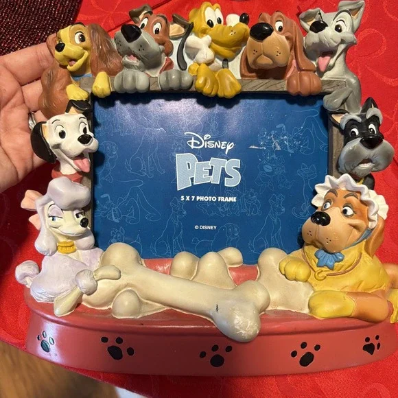 Disney Pets Dogs Photo Picture Frame 3D Lady Tramp Dalmatian 5 X 7 No Glass